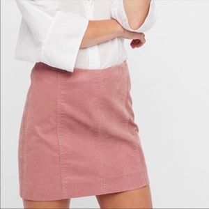Free People Pink Leather Skirt